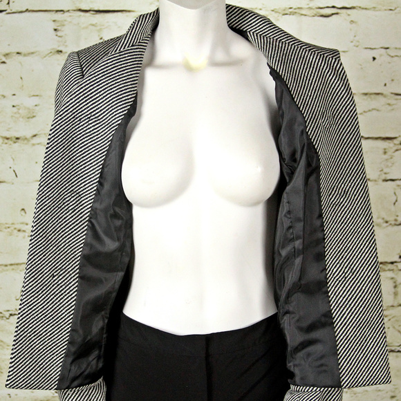 Tahari Blazer/ Black & Grey Zebra /Wool Blend / 6 - Picture 6 of 8